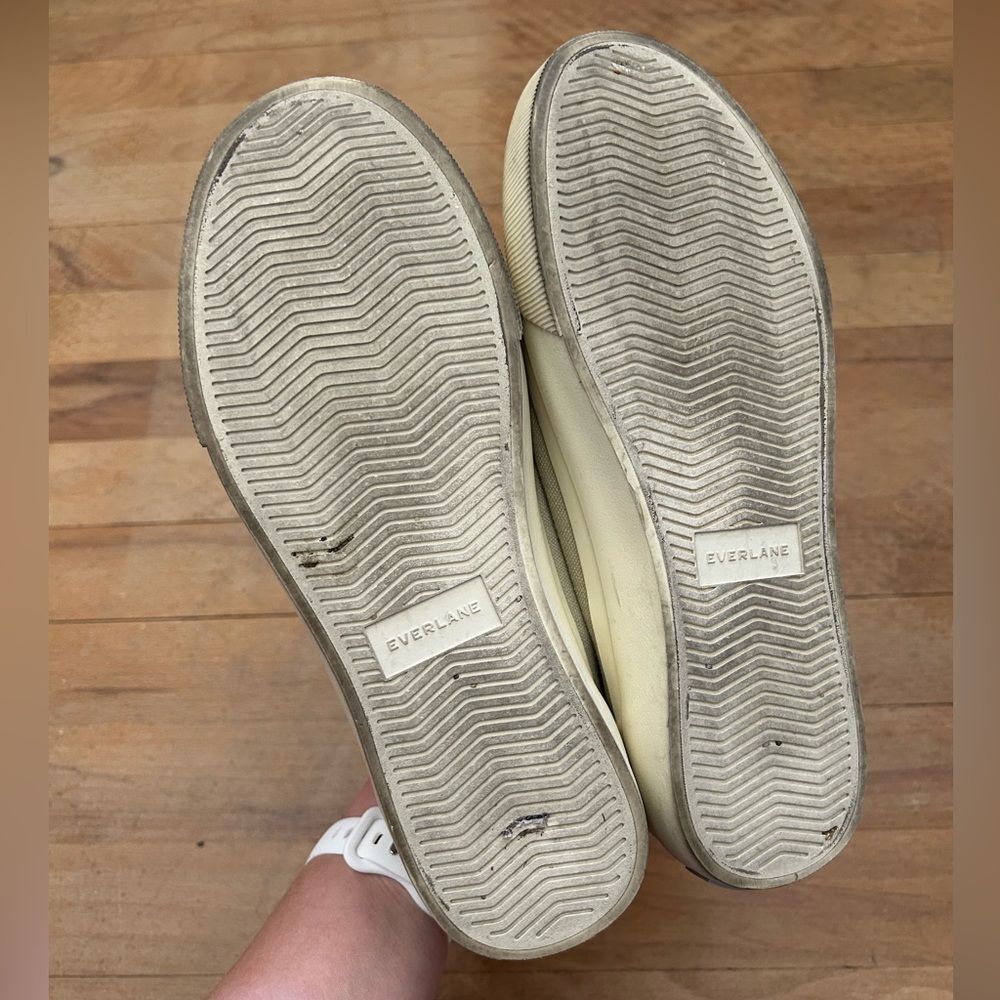 Everlane The Forever Sneaker Women Size 6.5 Tan Cream White Canvas Lace-up Shoes - Picture 5 of 8